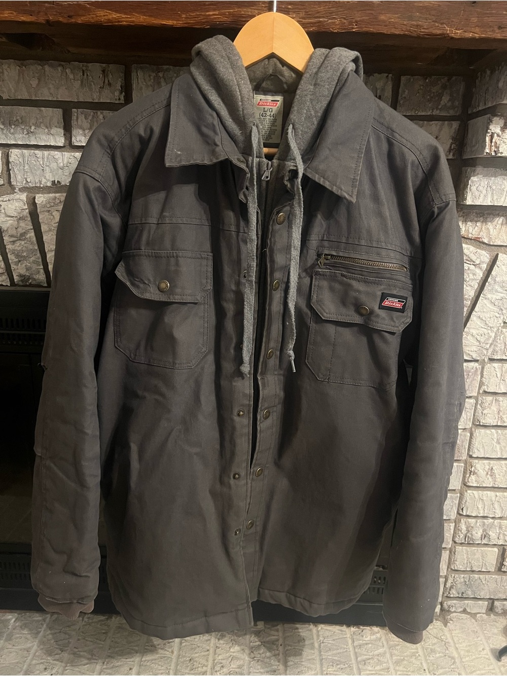 Dickies Men's Dark Gray Hooded Performance Jacket